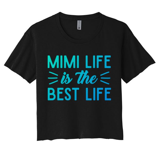 Cute Mimi Life Is The Best Life Letter Graphic Grandma Bless Gift Crop Top