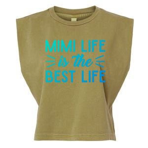 Cute Mimi Life Is The Best Life Letter Graphic Grandma Bless Gift Garment-Dyed Women's Muscle Tee