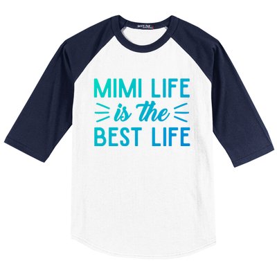 Cute Mimi Life Is The Best Life Letter Graphic Grandma Bless Gift Baseball Sleeve Shirt