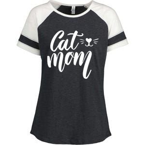 Cat Mom Lover Cute Gift Enza Ladies Jersey Colorblock Tee