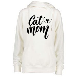 Cat Mom Lover Cute Gift Womens Funnel Neck Pullover Hood