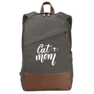 Cat Mom Lover Cute Gift Cotton Canvas Backpack