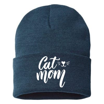 Cat Mom Lover Cute Gift Sustainable Knit Beanie