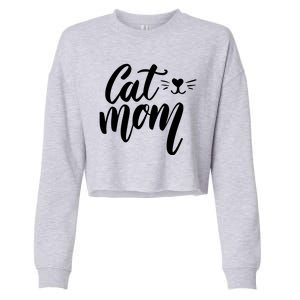 Cat Mom Lover Cute Gift Cropped Pullover Crew