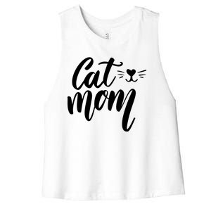 Cat Mom Lover Cute Gift Women's Racerback Cropped Tank