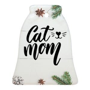 Cat Mom Lover Cute Gift Ceramic Bell Ornament