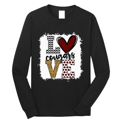 Cougars Mascot Love  School Spirit Fantastic Gifts Long Sleeve Shirt