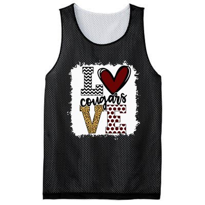 Cougars Mascot Love  School Spirit Fantastic Gifts Mesh Reversible Basketball Jersey Tank