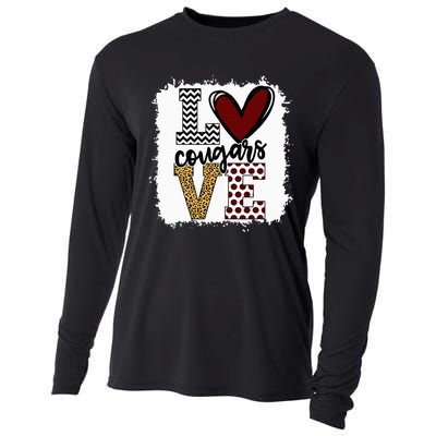 Cougars Mascot Love  School Spirit Fantastic Gifts Cooling Performance Long Sleeve Crew