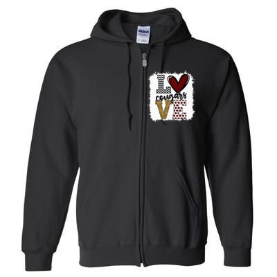 Cougars Mascot Love  School Spirit Fantastic Gifts Full Zip Hoodie