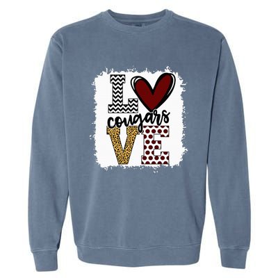 Cougars Mascot Love  School Spirit Fantastic Gifts Garment-Dyed Sweatshirt