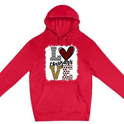 Cougars Mascot Love  School Spirit Fantastic Gifts Premium Pullover Hoodie