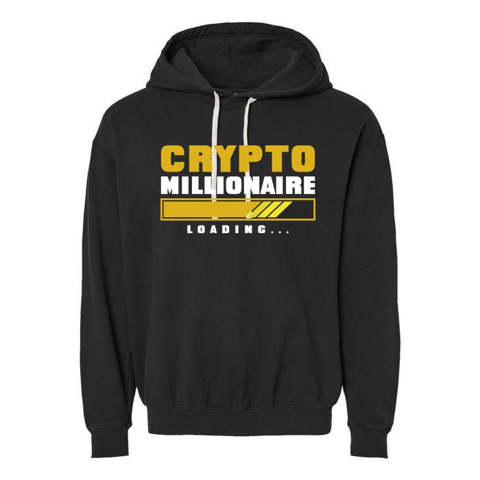 Crypto Millionaire Loading Garment-Dyed Fleece Hoodie