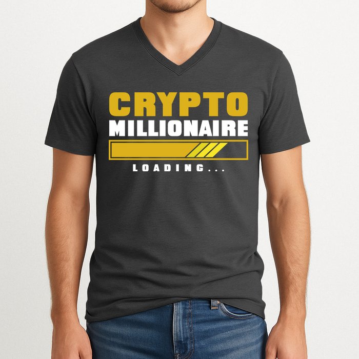 Crypto Millionaire Loading V-Neck T-Shirt