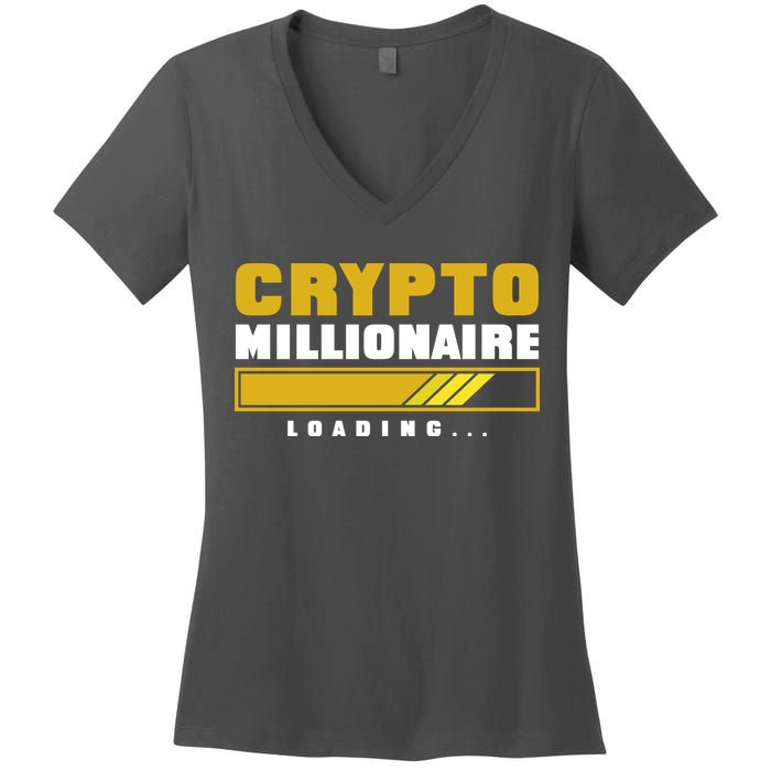 Crypto Millionaire Loading Women's V-Neck T-Shirt