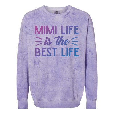 Cute Mimi Life Is The Best Life Letter Graphic Grandma Bless Gift Colorblast Crewneck Sweatshirt