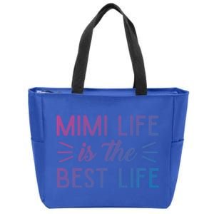 Cute Mimi Life Is The Best Life Letter Graphic Grandma Bless Gift Zip Tote Bag