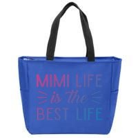 Cute Mimi Life Is The Best Life Letter Graphic Grandma Bless Gift Zip Tote Bag