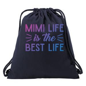 Cute Mimi Life Is The Best Life Letter Graphic Grandma Bless Gift Drawstring Bag