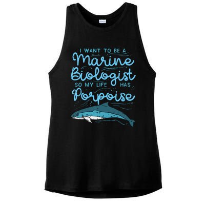 Cute My Life Has Porpoise Future Marine Biology Biologist Ladies PosiCharge Tri-Blend Wicking Tank