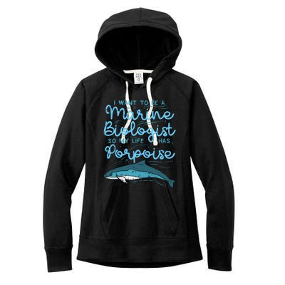 Cute My Life Has Porpoise Future Marine Biology Biologist Women's Fleece Hoodie