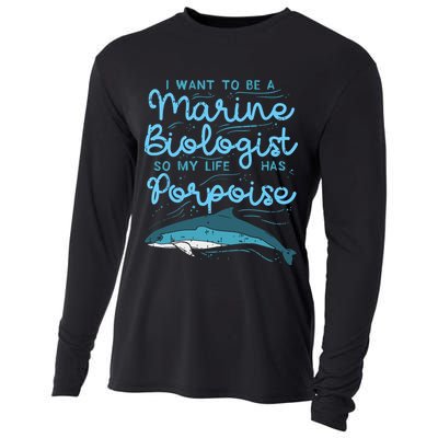Cute My Life Has Porpoise Future Marine Biology Biologist Cooling Performance Long Sleeve Crew