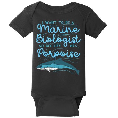 Cute My Life Has Porpoise Future Marine Biology Biologist Baby Bodysuit