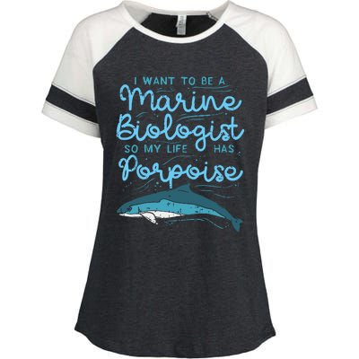 Cute My Life Has Porpoise Future Marine Biology Biologist Enza Ladies Jersey Colorblock Tee