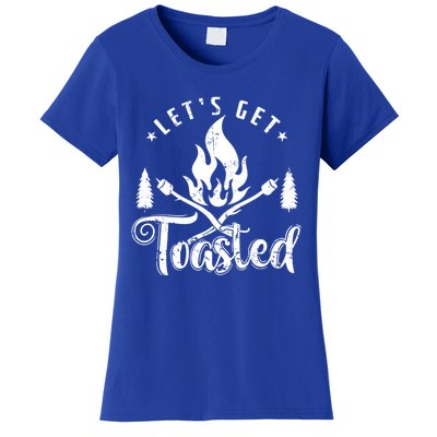 Camping Marshmallow "Let`s Get Toasted" Meaningful Gift Women's T-Shirt