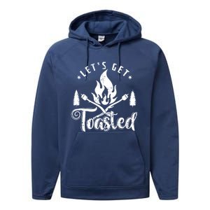 Camping Marshmallow "Let`s Get Toasted" Meaningful Gift Performance Fleece Hoodie