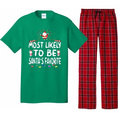 Christmas Most Likely To Be Santas Favorite Funny Family Gift Pajama Set