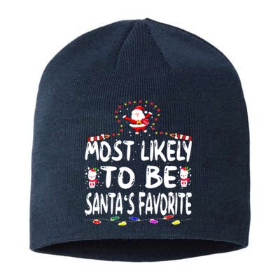 Christmas Most Likely To Be Santas Favorite Funny Family Gift Sustainable Beanie