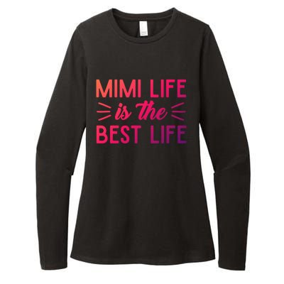 Cute Mimi Life Is The Best Life Letter Graphic Grandma Bless Gift Womens CVC Long Sleeve Shirt