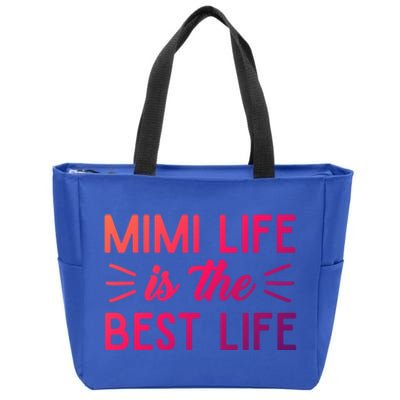 Cute Mimi Life Is The Best Life Letter Graphic Grandma Bless Gift Zip Tote Bag