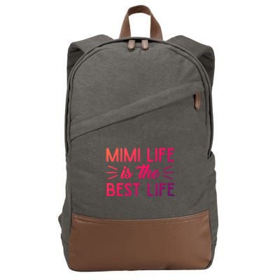 Cute Mimi Life Is The Best Life Letter Graphic Grandma Bless Gift Cotton Canvas Backpack