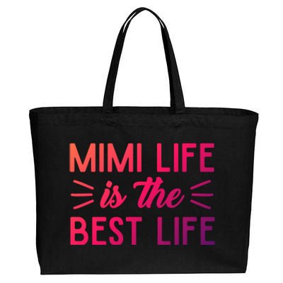 Cute Mimi Life Is The Best Life Letter Graphic Grandma Bless Gift Cotton Canvas Jumbo Tote