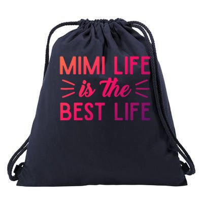 Cute Mimi Life Is The Best Life Letter Graphic Grandma Bless Gift Drawstring Bag