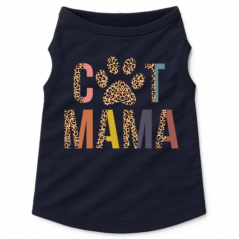 Cat Mama Leopard Mom Pets Kitten Paw Lover Cat Mor Doggie Tank