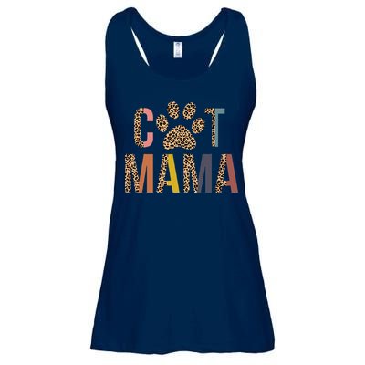 Cat Mama Leopard Mom Pets Kitten Paw Lover Cat Mor Ladies Essential Flowy Tank