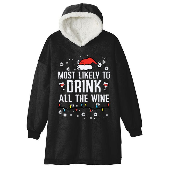 Christmas Most Likely Funny Xmas Family Women Adult Mom Hooded Wearable Blanket