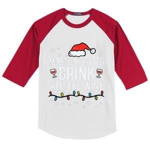 Christmas Most Likely Funny Xmas Family Women Adult Mom Kids Colorblock Raglan Jersey