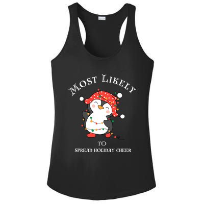 Cute Most Likely To Spread Holiday Cheer Christmas Meaningful Gift Ladies PosiCharge Competitor Racerback Tank