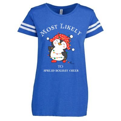 Cute Most Likely To Spread Holiday Cheer Christmas Meaningful Gift Enza Ladies Jersey Football T-Shirt