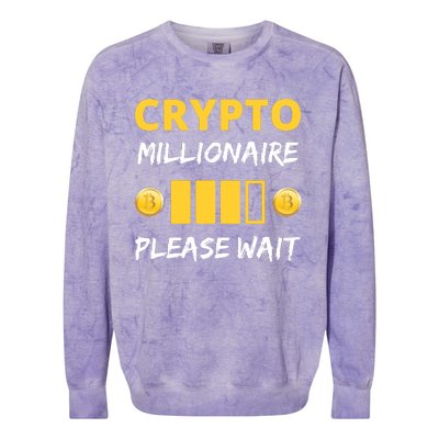 Cryptocurrency Millionaire Loading Please Wait Funny Colorblast Crewneck Sweatshirt