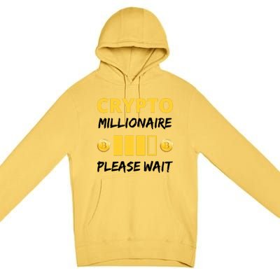 Cryptocurrency Millionaire Loading Please Wait Funny Premium Pullover Hoodie