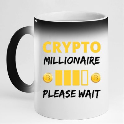 Cryptocurrency Millionaire Loading Please Wait Funny 11oz Black Color Changing Mug