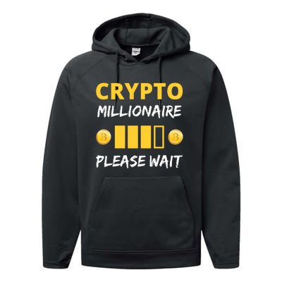 Cryptocurrency Millionaire Loading Please Wait Funny Performance Fleece Hoodie