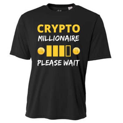 Cryptocurrency Millionaire Loading Please Wait Funny Cooling Performance Crew T-Shirt