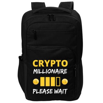 Cryptocurrency Millionaire Loading Please Wait Funny Impact Tech Backpack