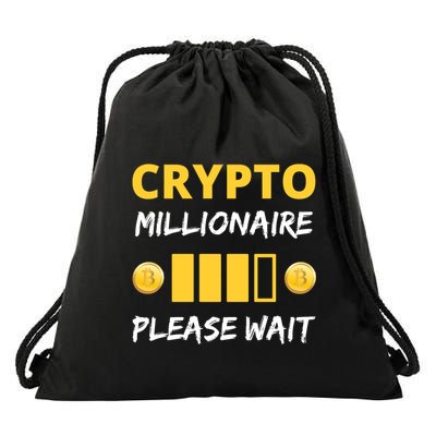 Cryptocurrency Millionaire Loading Please Wait Funny Drawstring Bag